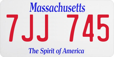 MA license plate 7JJ745