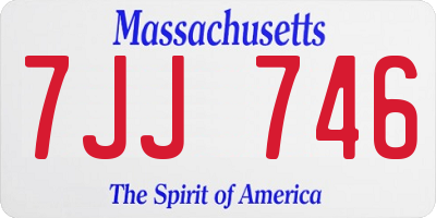 MA license plate 7JJ746