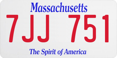 MA license plate 7JJ751