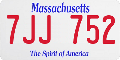 MA license plate 7JJ752