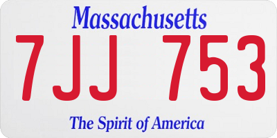 MA license plate 7JJ753