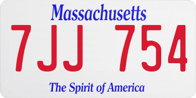 MA license plate 7JJ754