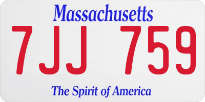 MA license plate 7JJ759