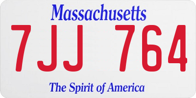 MA license plate 7JJ764