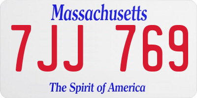 MA license plate 7JJ769