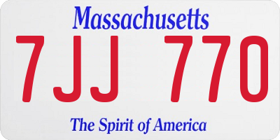 MA license plate 7JJ770