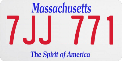 MA license plate 7JJ771