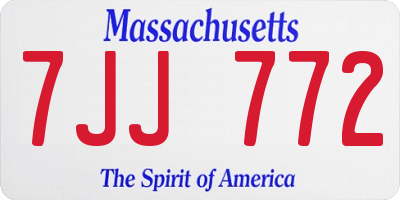 MA license plate 7JJ772