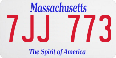 MA license plate 7JJ773