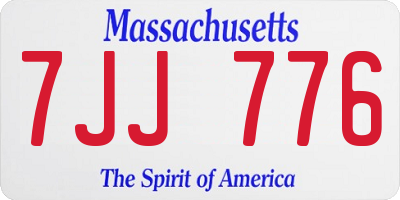 MA license plate 7JJ776