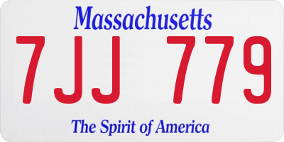 MA license plate 7JJ779