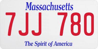 MA license plate 7JJ780
