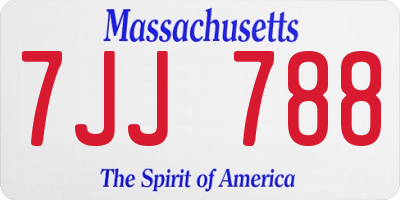 MA license plate 7JJ788