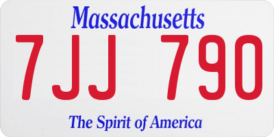MA license plate 7JJ790