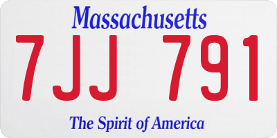 MA license plate 7JJ791