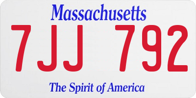 MA license plate 7JJ792
