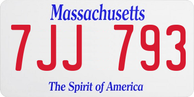 MA license plate 7JJ793