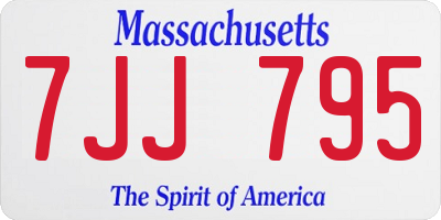 MA license plate 7JJ795