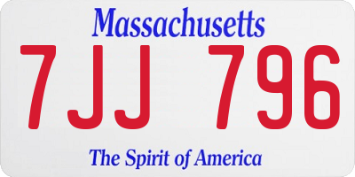 MA license plate 7JJ796
