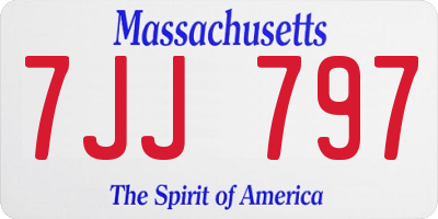 MA license plate 7JJ797