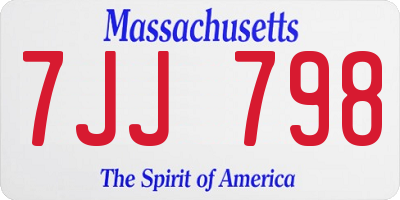 MA license plate 7JJ798