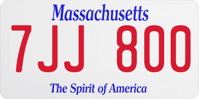 MA license plate 7JJ800