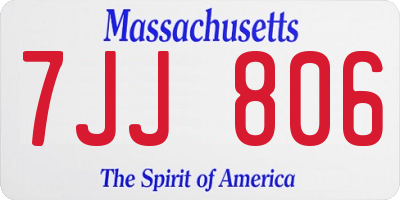 MA license plate 7JJ806
