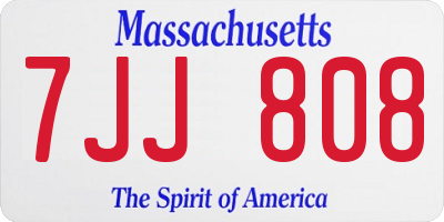 MA license plate 7JJ808