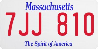 MA license plate 7JJ810