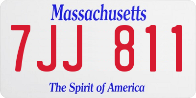MA license plate 7JJ811