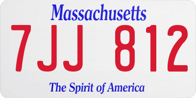 MA license plate 7JJ812