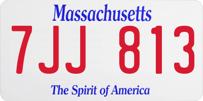 MA license plate 7JJ813
