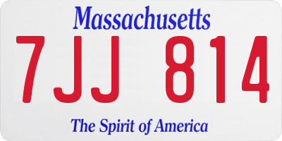 MA license plate 7JJ814