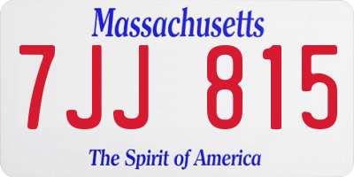MA license plate 7JJ815