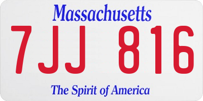 MA license plate 7JJ816