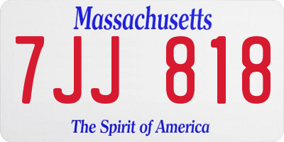 MA license plate 7JJ818