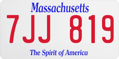 MA license plate 7JJ819
