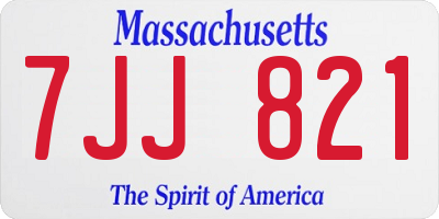 MA license plate 7JJ821