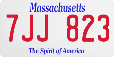 MA license plate 7JJ823