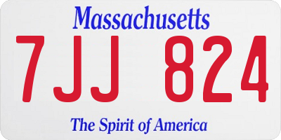 MA license plate 7JJ824