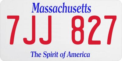 MA license plate 7JJ827