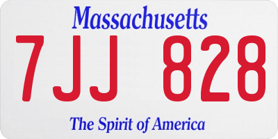 MA license plate 7JJ828