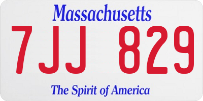 MA license plate 7JJ829