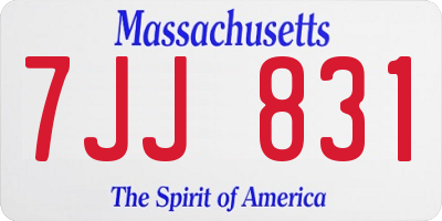 MA license plate 7JJ831