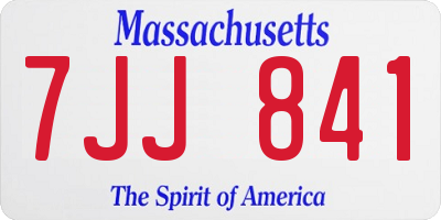 MA license plate 7JJ841