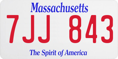 MA license plate 7JJ843