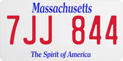 MA license plate 7JJ844