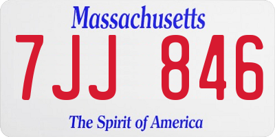 MA license plate 7JJ846