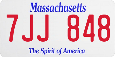 MA license plate 7JJ848