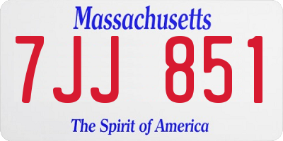 MA license plate 7JJ851